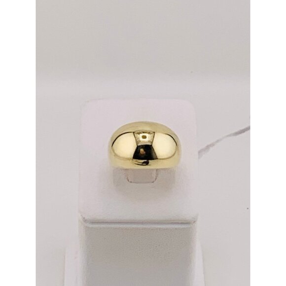 10k gold ring dome chunky polished design size 8 - Picture 1 of 5
